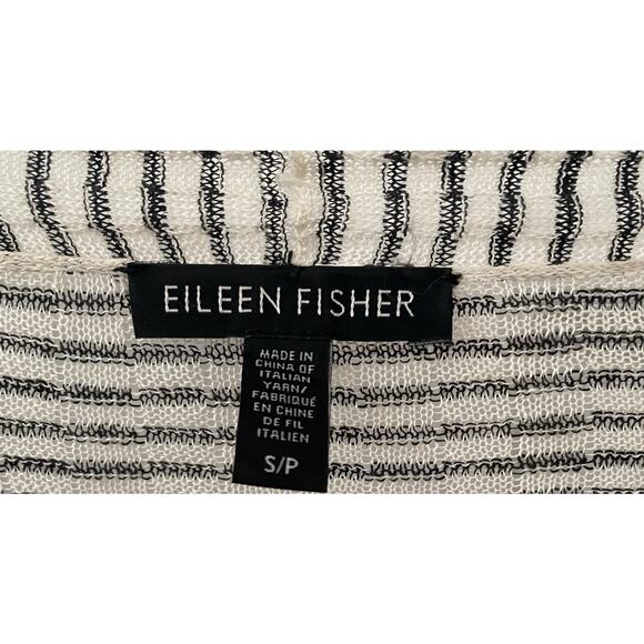 Eileen Fisher Open Front Cardigan Black and white Size SP EUC - Picture 2 of 3